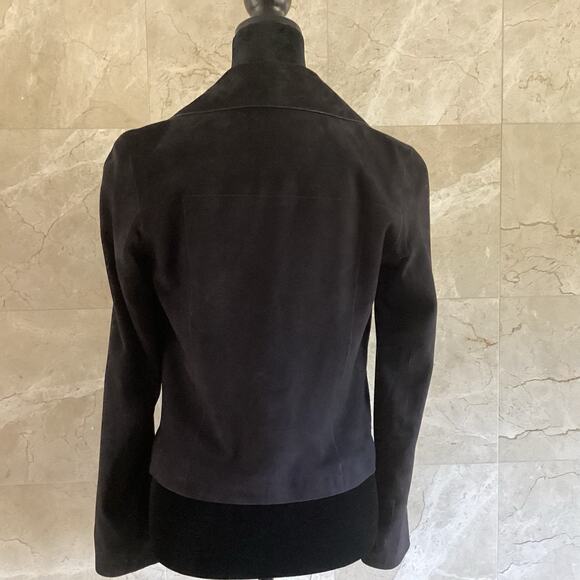 LTH JKT FLO Suede Leather Jacket XS Black Minimalist Punk Biker Moto Grunge $495 - Picture 10 of 13